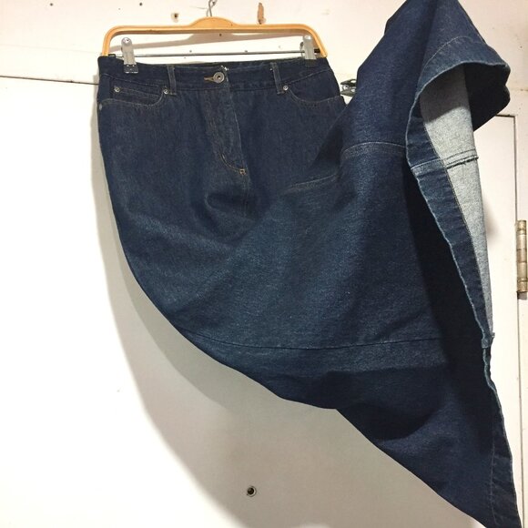 VINTAGE CONTRAST JEANES MAXI SKIRTS SIZE 5 - Picture 5 of 6